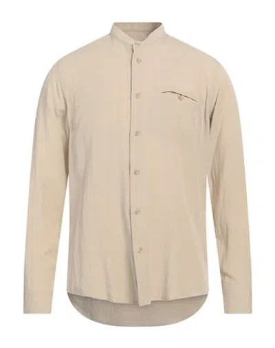 Liu •jo Man Man Shirt Beige Size 15 Lyocell, Linen, Cotton In Beige