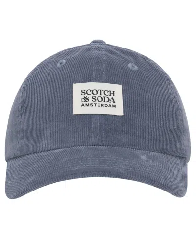 Scotch & Soda Men's Corduroy Adjustable Cap In Medium Blue
