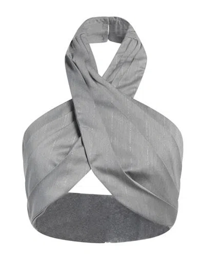 Cristinaeffe Woman Top Grey Size M Polyester, Viscose, Elastane In Grey