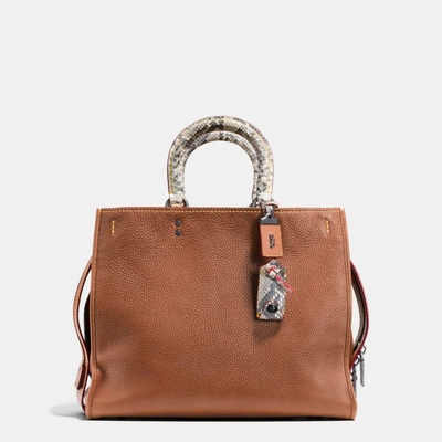 Coach Rogue Bag 36 In Colorblock Python In : Black Copper/1941 Saddle ...