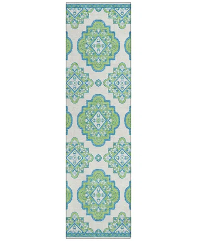 Addison Chantille Machine Washable Acn878 2'3"x7'6" Runner Area Rug In Lime