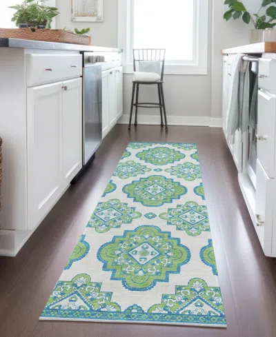 Addison Chantille Machine Washable Acn878 2'3"x7'6" Runner Area Rug In Lime