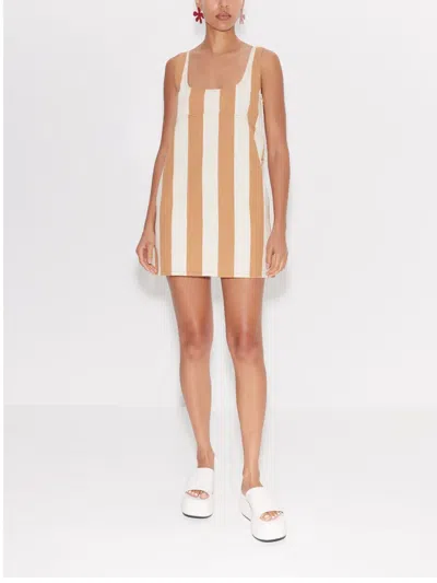 Simon Miller Sahara Striped Denim Dress In Tan Stripe In Neutrals