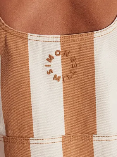 Simon Miller Sahara Striped Denim Dress In Tan Stripe In Neutrals
