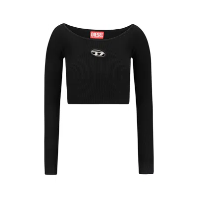 Diesel Red Top Cropped M-vera-ls In Black