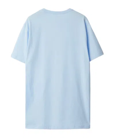Burberry T-shirt With Round Neck And Short Sleeves In Blue