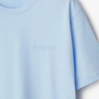 Burberry T-shirt With Round Neck And Short Sleeves In Blue
