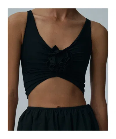 Magda Butrym Women's Top With Flower Top In Black