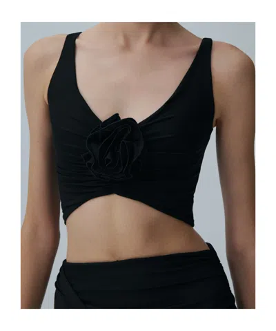 Magda Butrym Women's Top With Flower Top In Black