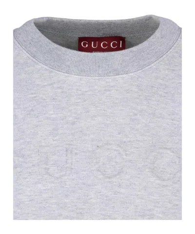 Gucci Logo Crewneck Sweatshirt In Gray