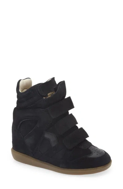 Isabel Marant Suede Bekett Wedge Sneakers 50 In Black