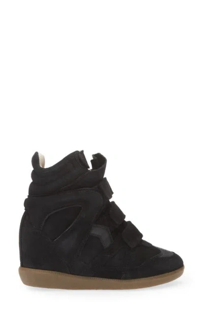 Isabel Marant Suede Bekett Wedge Sneakers 50 In Black