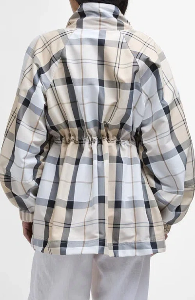Barbour Suri Check Showerproof Jacket In Safari Dress Tartan/mist