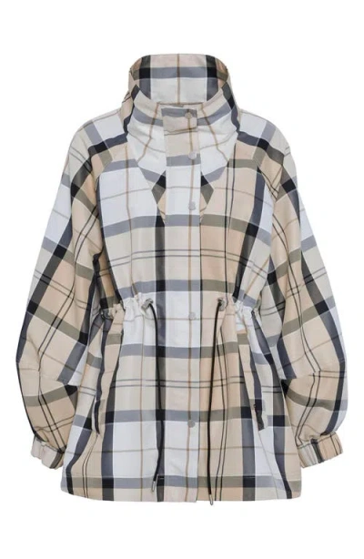 Barbour Suri Check Showerproof Jacket In Safari Dress Tartan/mist