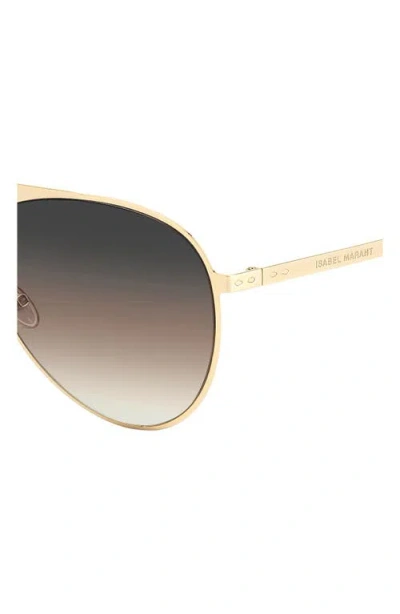 Isabel Marant Brow Bar Aviator Sunglasses, 62mm In Gold Brown Gray Brown