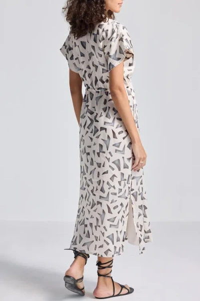 Reistor Gathered Maxi Dress With Side Slits In Mosaic In Mosaic