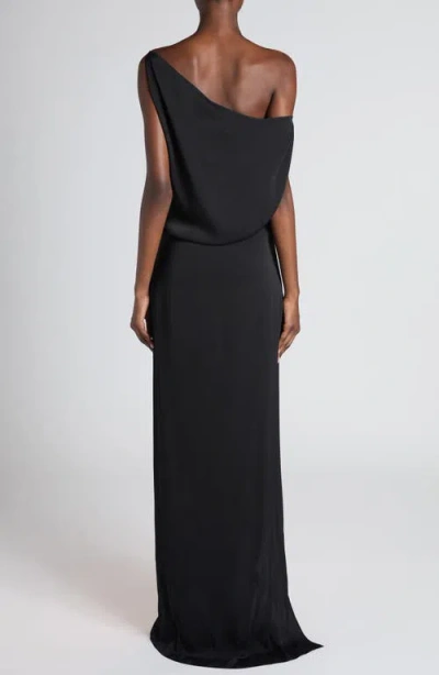 Tom Ford One-shoulder Ruched Gown In Black