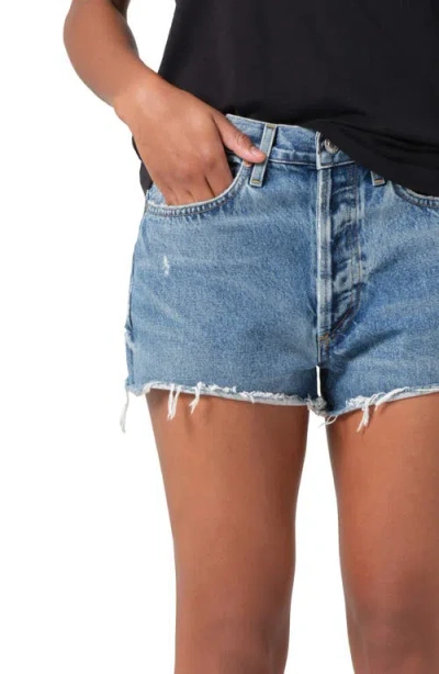 Agolde Parker High Waist Denim Cutoff Shorts In Animate