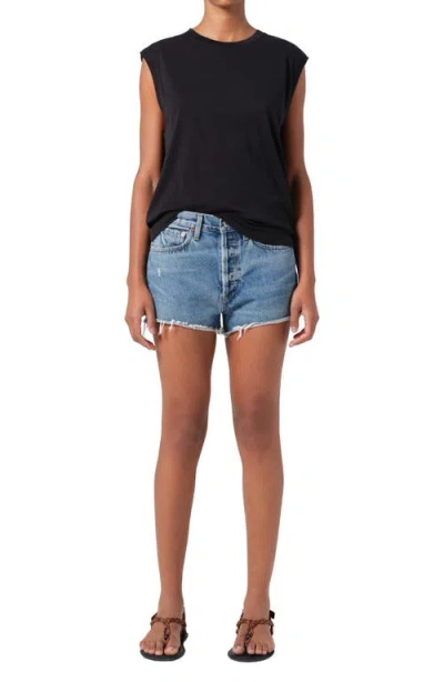 Agolde Parker High Waist Denim Cutoff Shorts In Animate