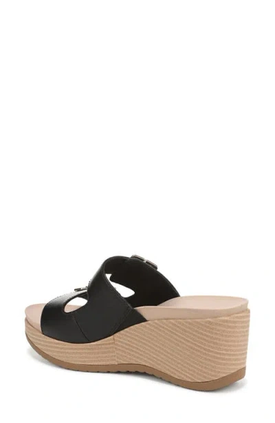 Dr. Scholl's Women's Cali Breeze Slide Wedge Sandals In Black