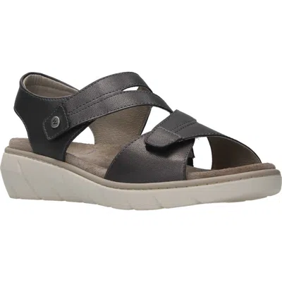 Wolky Ikaria Ankle Strap Platform Wedge Sandal In Inox Biocare