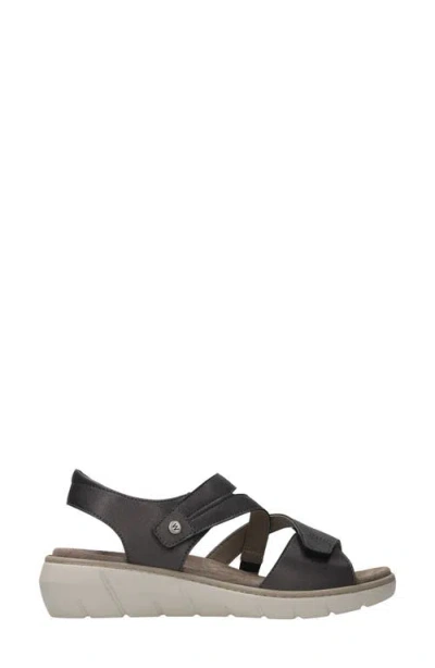 Wolky Ikaria Ankle Strap Platform Wedge Sandal In Inox Biocare