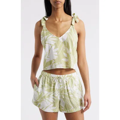 Rip Curl Cala Vadela Frond Print Tie Shoulder Tank In Sage