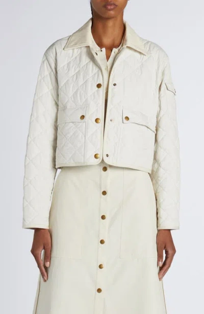 Moncler Diamond Quilted Jacket In White
