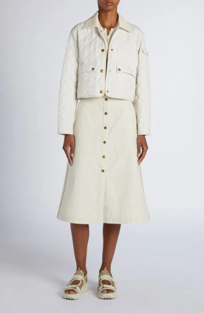 Moncler Diamond Quilted Jacket In White