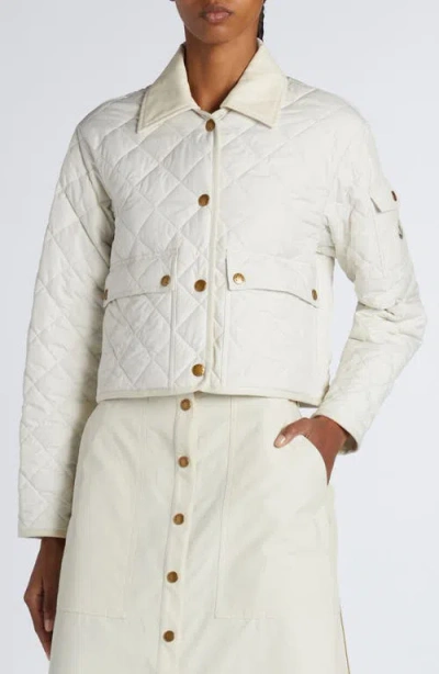 Moncler Diamond Quilted Jacket In White