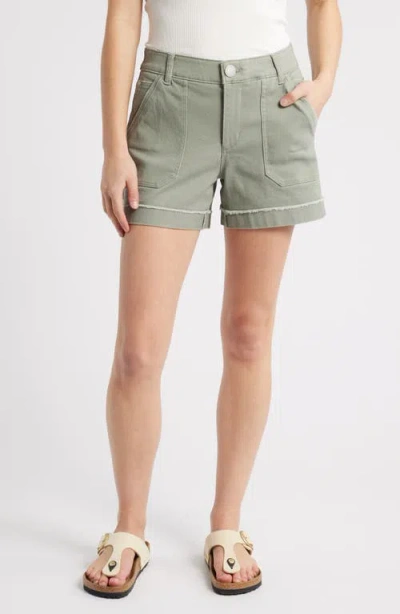 Wit & Wisdom 'ab'solution Frayed Patch Pocket High Waist Twill Shorts In Deep Seagrass