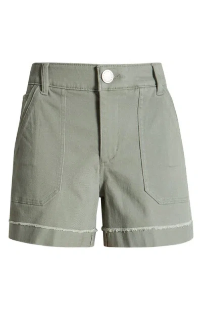 Wit & Wisdom 'ab'solution Frayed Patch Pocket High Waist Twill Shorts In Deep Seagrass