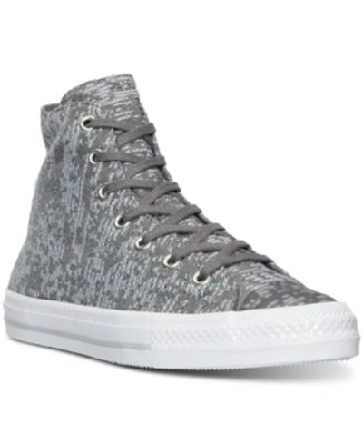 Converse Women's Gemma Hi Winter Knit Casual Sneakers From Finish Line In Charcoal/dolphin/egret