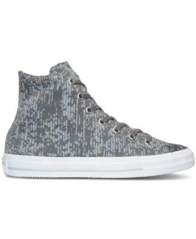 Shop Converse Women's Gemma Hi Winter Knit Casual Sneakers From Finish Line In Charcoal/dolphin/egret