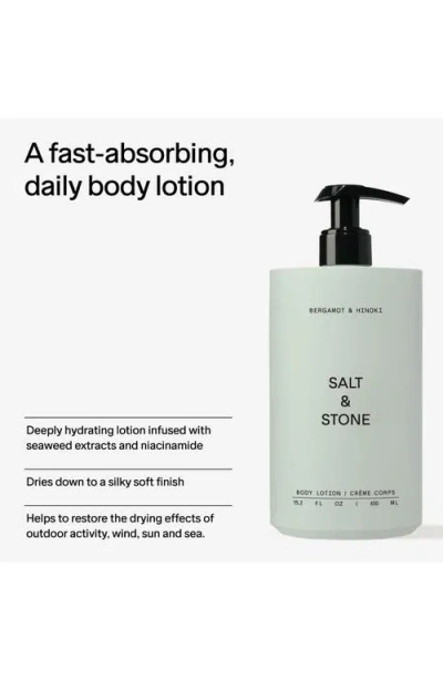 Salt & Stone Bergamot & Hinoki Hydrating Body Lotion With Niacinamide 15 oz / 450 ml In Bergamot & Hinoki