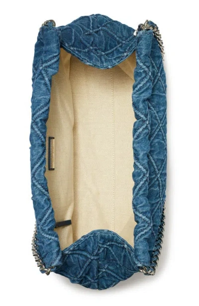 Tory Burch Fleming Soft Quilted Denim Hobo Bag In Denim