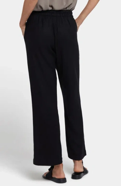 Nydj Relaxed Drawstring Linen Blend Pants In Black