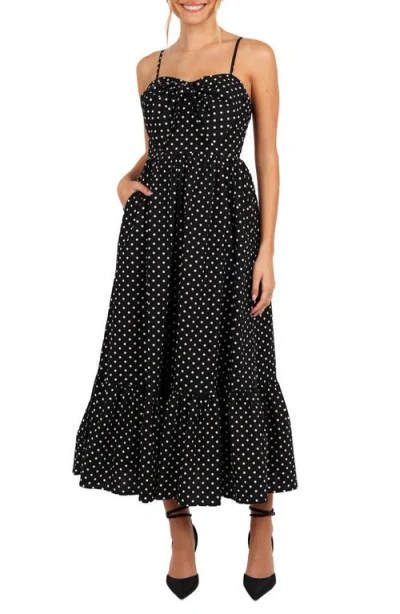 Petal And Pup Petal & Pup Hailee Polka Dot Maxi Dress In Black