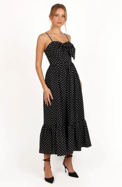 Petal And Pup Petal & Pup Hailee Polka Dot Maxi Dress In Black