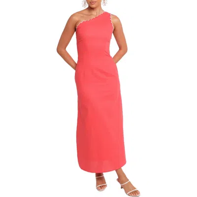 Petal And Pup Petal & Pup Amani One-shoulder Cotton & Ramie Maxi Dress In Multi