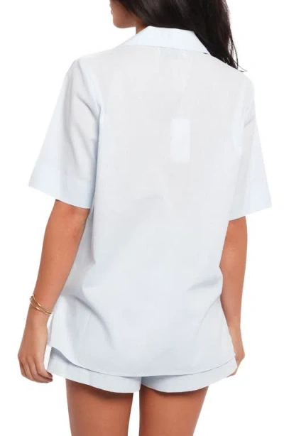 Petal And Pup Petal & Pup Aaliyah Cotton & Linen Tie Front Top In Blue