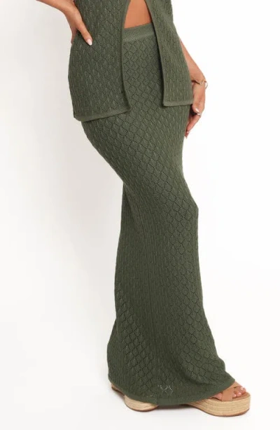 Petal And Pup Petal & Pup Asplie Pointelle Maxi Skirt In Green