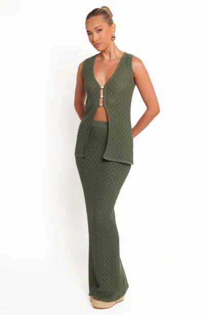 Petal And Pup Petal & Pup Asplie Pointelle Maxi Skirt In Green
