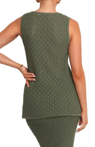 Petal And Pup Petal & Pup Asplie Pointelle Sweater Vest In Green