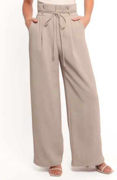 Petal And Pup Petal & Pup Thesis Tie Waist Wide Leg Pants In Brown