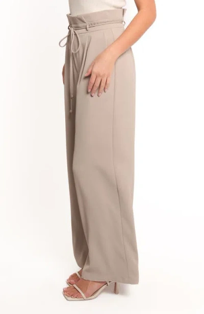 Petal And Pup Petal & Pup Thesis Tie Waist Wide Leg Pants In Brown