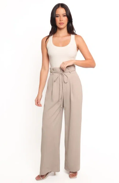 Petal And Pup Petal & Pup Thesis Tie Waist Wide Leg Pants In Brown