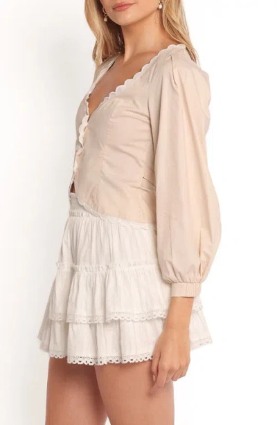Petal And Pup Petal & Pup Nolette Scallop Trim Top In Neutral