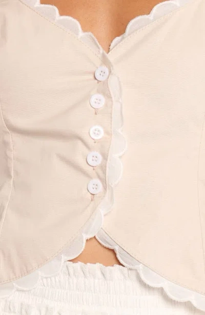 Petal And Pup Petal & Pup Nolette Scallop Trim Top In Neutral