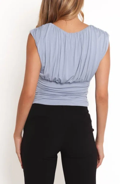 Petal And Pup Petal & Pup Hennie Ruched Knit Sleeveless Top In Blue